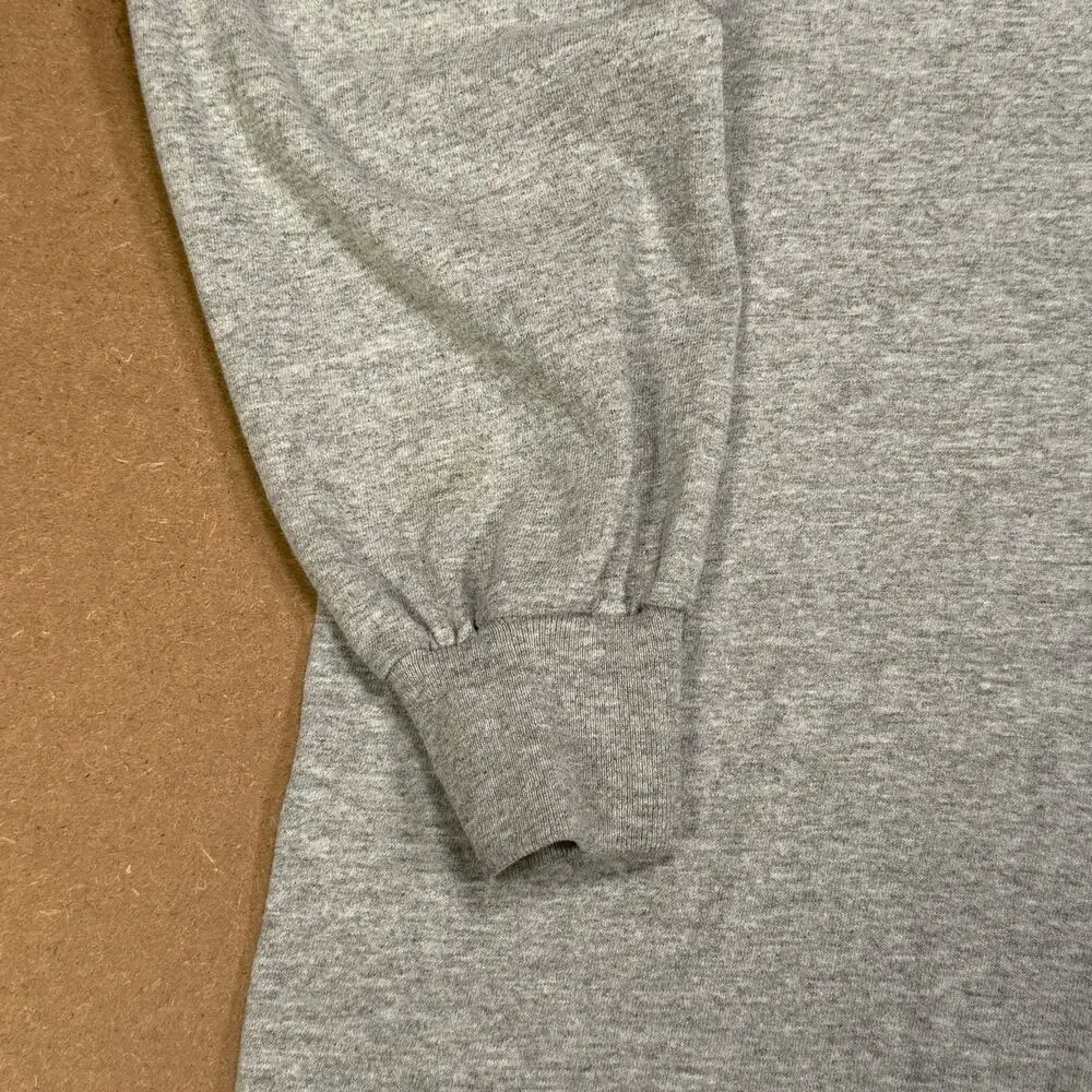 New England Patriots Long Sleeve T Shirt Gray NFL Football Logo Men’s XL